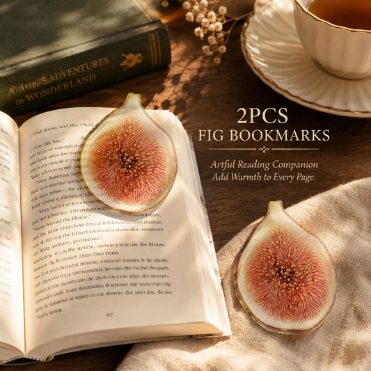 2PCS Cute Figs Acrylic Bookmarks Fruit Transparent Reading Bookmarks Aesthetic Page Markers for Book Lovers Students Teachers Reading Gifts