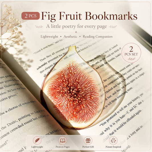 2PCS Cute Figs Acrylic Bookmarks Fruit Transparent Reading Bookmarks Aesthetic Page Markers for Book Lovers Students Teachers Reading Gifts