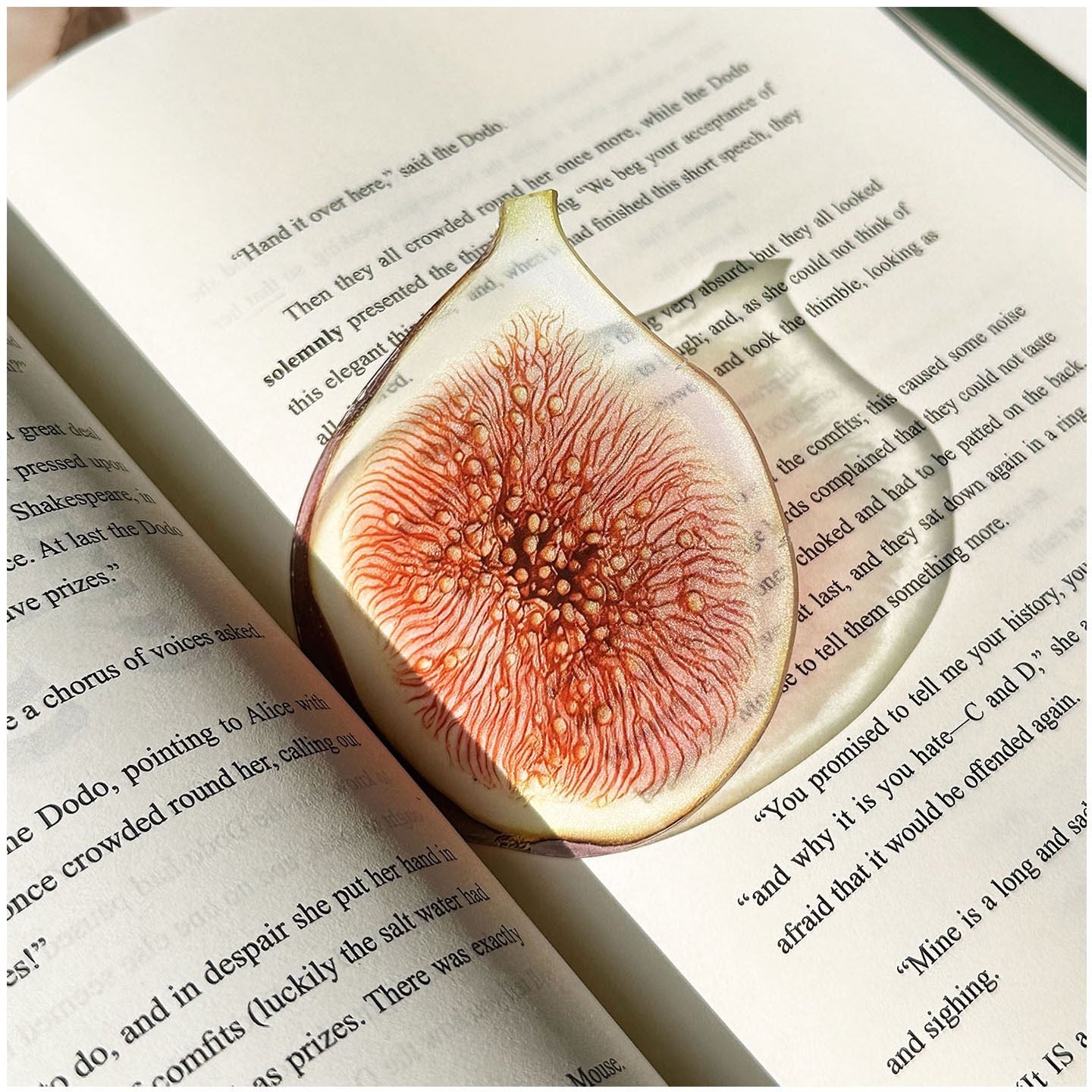 2PCS Cute Figs Acrylic Bookmarks Fruit Transparent Reading Bookmarks Aesthetic Page Markers for Book Lovers Students Teachers Reading Gifts