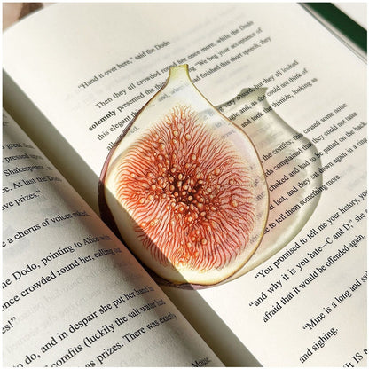 2PCS Cute Figs Acrylic Bookmarks Fruit Transparent Reading Bookmarks Aesthetic Page Markers for Book Lovers Students Teachers Reading Gifts
