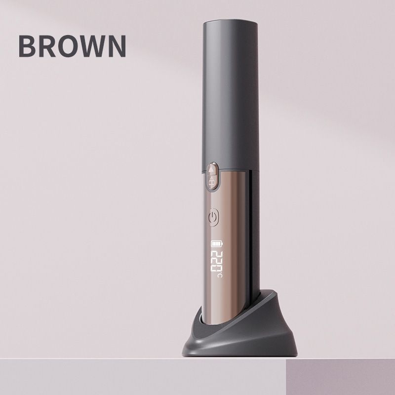 Brown Portable Cordless Hair Straightener Brush Rechargeable Mini Hair Styling Comb, USB-C Fast Charging, 4 Temperature Settings 140-220Â°C, Anti-Scald Design, Travel Hair Straightener for Home & On-the-Go Styling
