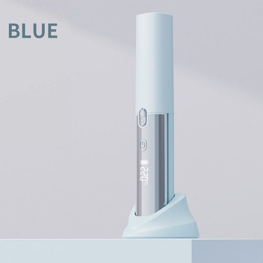 Blue Portable Cordless Hair Straightener Brush Rechargeable Mini Hair Styling Comb, USB-C Fast Charging, 4 Temperature Settings 140-220Â°C, Anti-Scald Design, Travel Hair Straightener for Home & On-the-Go Styling