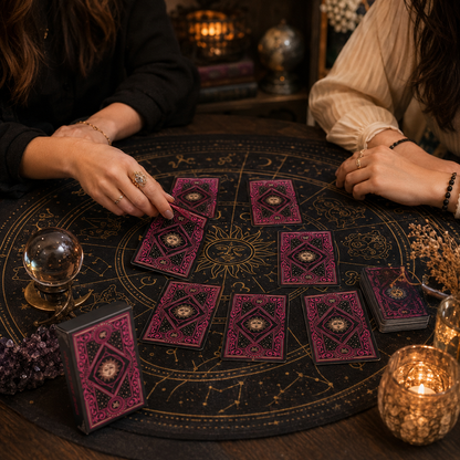 Rose Red Sun Paper Box Tarot Cards Waterproof PVC Plastic 78 Card Tarot Deck, Classic Divination Oracle Cards, Durable Shuffle Friendly Mystic Reading Cards Gift for Beginners and Collectors