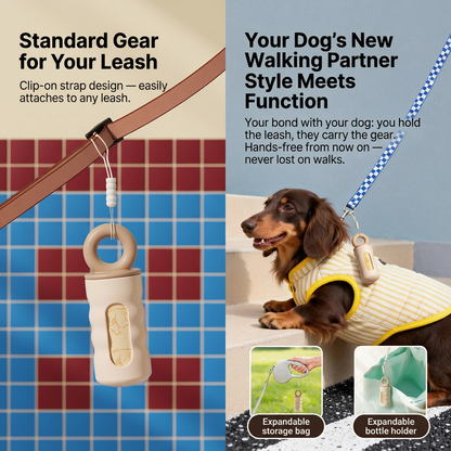 Blue Pet Poop Bag Dispenser with 4 Waste Bag Rolls Portable Dog Waste Bag Holder Clip-On Leash Dispenser Twist Lock Refillable Pet Waste Bag Carrier for Dog Walking Travel Outdoor Accessories