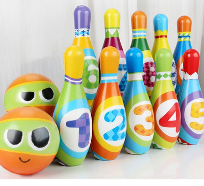 Large Bowling Set 6 Pins 2 Balls Indoor Outdoor Family Party Game Oversized Soft Bowling Toy Set for Fun Activities Sports Practice and Gift