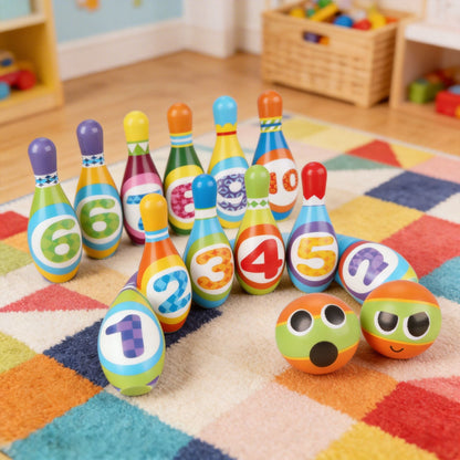 Large Bowling Set 6 Pins 2 Balls Indoor Outdoor Family Party Game Oversized Soft Bowling Toy Set for Fun Activities Sports Practice and Gift