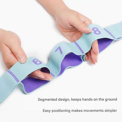8 Grid Yoga Stretching Strap and 40LB Resistance Band Set for Pilates Workout Adjustable Stretch Band with Numbered Positions Glute Training Exercise Band Fitness Equipment for Yoga Dance Flexibility Training