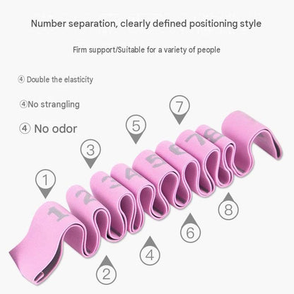 8 Grid Yoga Stretching Strap and 40LB Resistance Band Set for Pilates Workout Adjustable Stretch Band with Numbered Positions Glute Training Exercise Band Fitness Equipment for Yoga Dance Flexibility Training