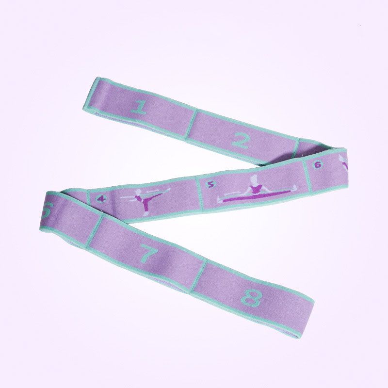 8 Grid Yoga Stretching Strap and 40LB Resistance Band Set for Pilates Workout Adjustable Stretch Band with Numbered Positions Glute Training Exercise Band Fitness Equipment for Yoga Dance Flexibility Training
