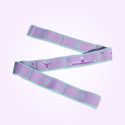 8 Grid Yoga Stretching Strap and 40LB Resistance Band Set for Pilates Workout Adjustable Stretch Band with Numbered Positions Glute Training Exercise Band Fitness Equipment for Yoga Dance Flexibility Training