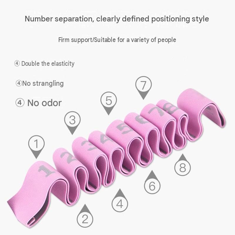 Green and purple 8 Grid Yoga Stretching Strap and 60LB Resistance Band Set for Pilates Workout Adjustable Stretch Band with Numbered Positions Glute Training Exercise Band Fitness Equipment for Yoga Dance Flexibility Training