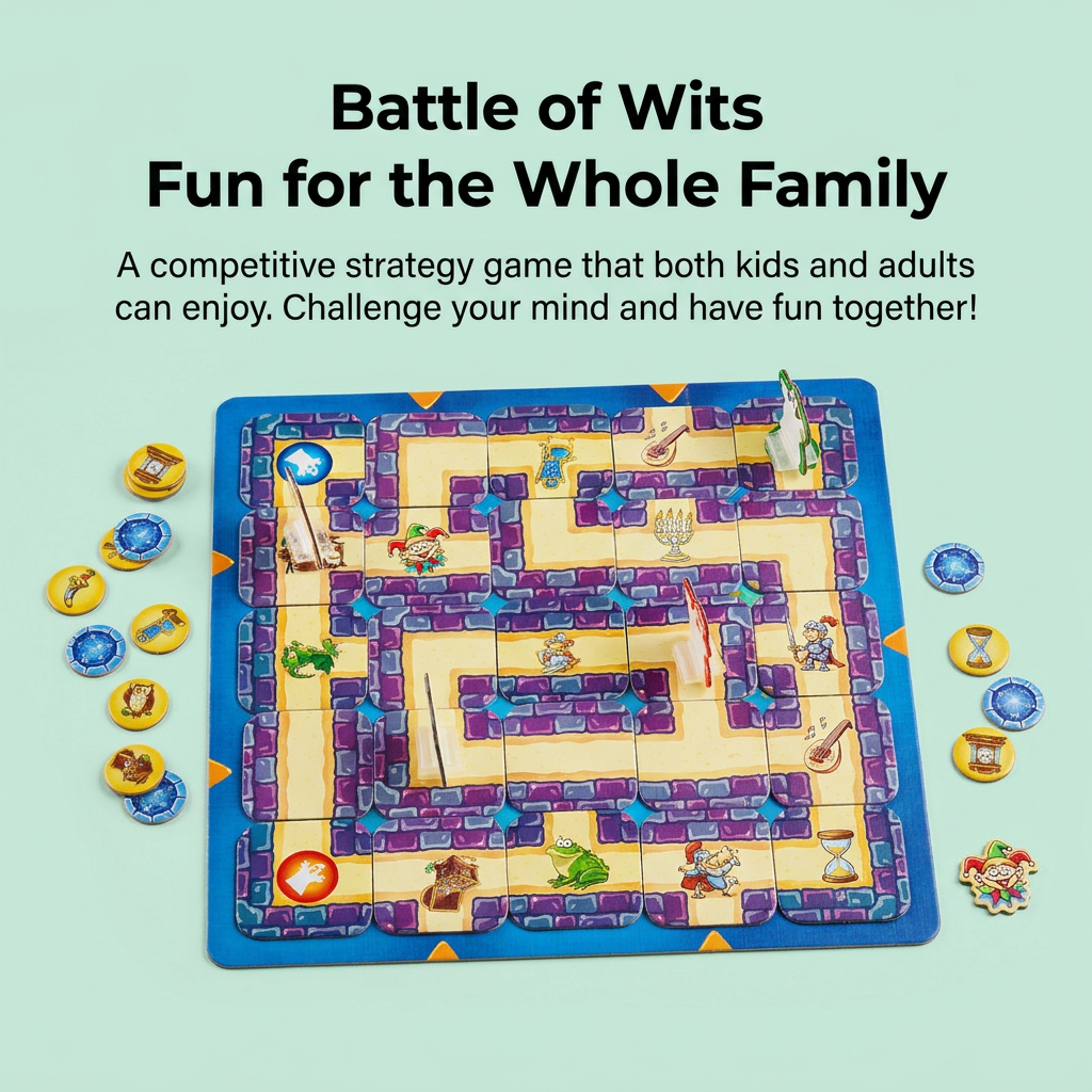 Ghost Maze Board Game Family Strategy Game Interactive Flying Chess Tabletop Puzzle Game with Treasure Hunt Cards Moving Maze Pieces for Home Entertainment Party Activities