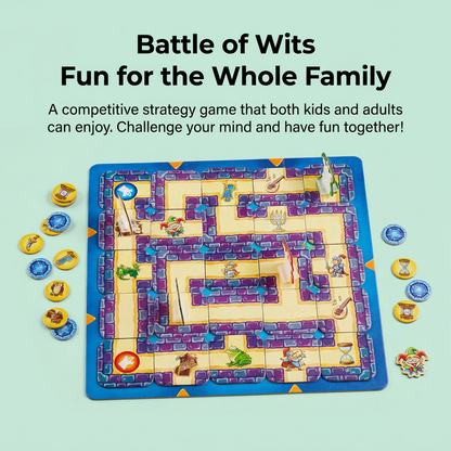 Ghost Maze Board Game Family Strategy Game Interactive Flying Chess Tabletop Puzzle Game with Treasure Hunt Cards Moving Maze Pieces for Home Entertainment Party Activities
