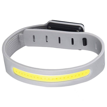 Blue Running Belt and 2 Pack LED Wrist Light Set Outdoor Sports Waist Bag with Water Bottle Holder Reflective Running Belt and Rechargeable Safety Wrist Lights for Night Running Hiking Cycling Fitness