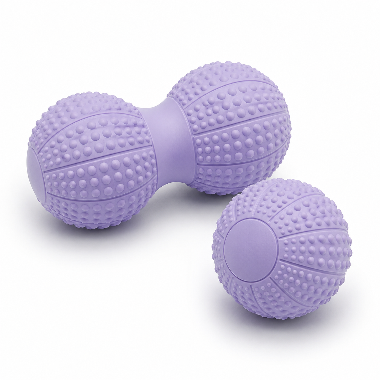 Massage Ball Set - Purple TPR Peanut Ball and Single Ball Combo - Foot Arch, Neck, Shoulder and Back Muscle Release Tool for Fitness, Mobility and Everyday Recovery