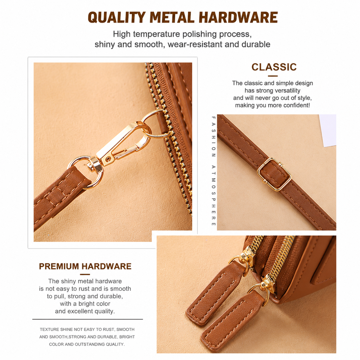 Blue Touch Screen Phone Wallet Crossbody Bag for Women Vertical PU Leather Purse with Card Holder Zipper Pocket Adjustable Strap for Travel Shopping Everyday Use