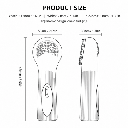 Purple Heated Silicone Facial Cleansing Brush - Dual Sided, Rechargeable, 3 Vibration Levels, Magnetic Charging for Daily Skincare, Bathroom and Travel