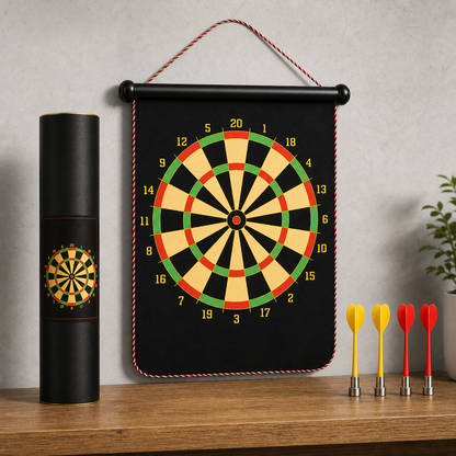12 Inch Magnetic Dart Board Set - 40 x 32 cm, 3 mm Thick Target with 4 Darts, Compact Indoor Family Game for Home, Parties and Travel