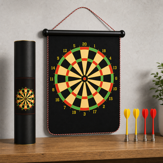 12 Inch Magnetic Dart Board Set - 40 x 32 cm, 3 mm Thick Target with 4 Darts, Compact Indoor Family Game for Home, Parties and Travel