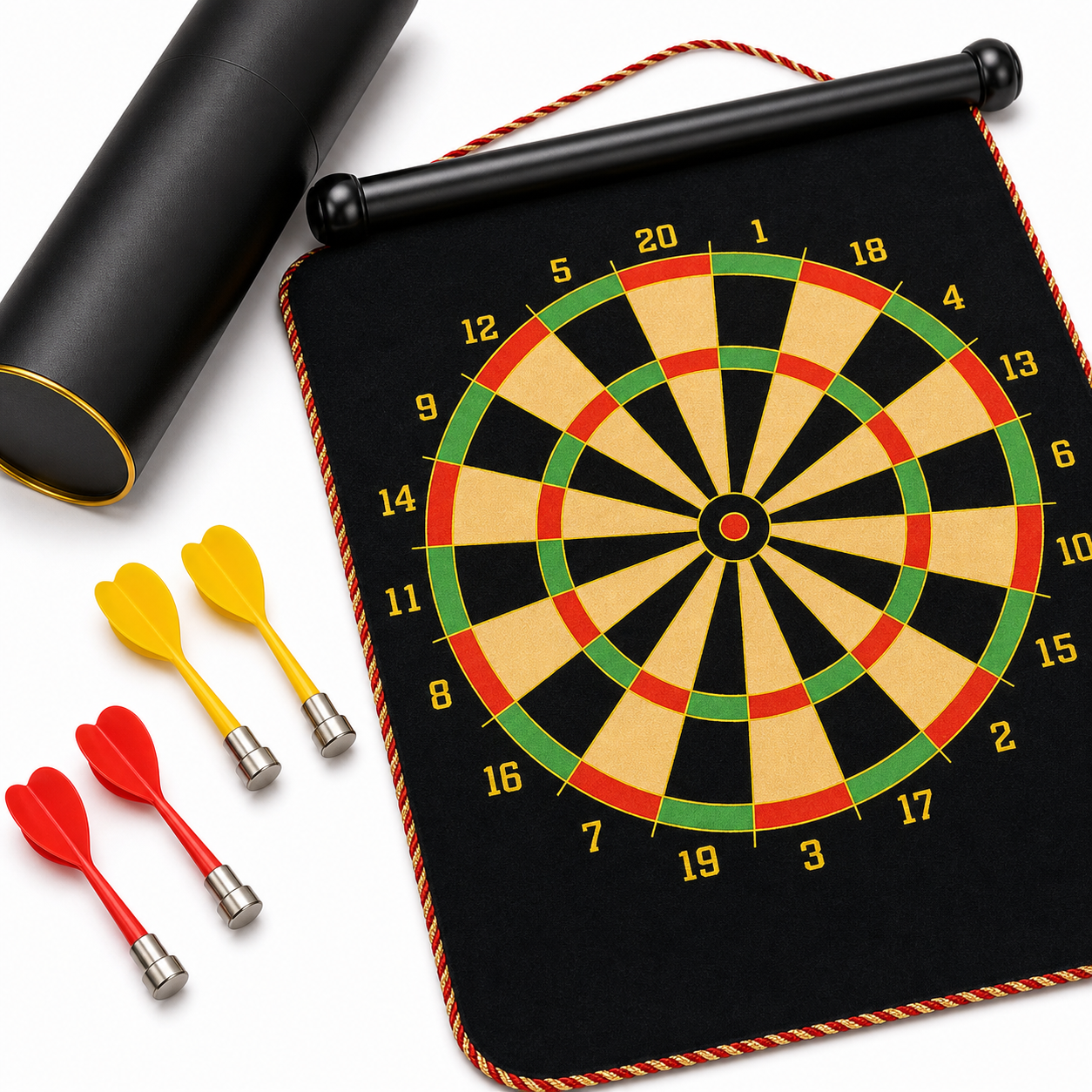12 Inch Magnetic Dart Board Set - 40 x 32 cm, 3 mm Thick Target with 4 Darts, Compact Indoor Family Game for Home, Parties and Travel