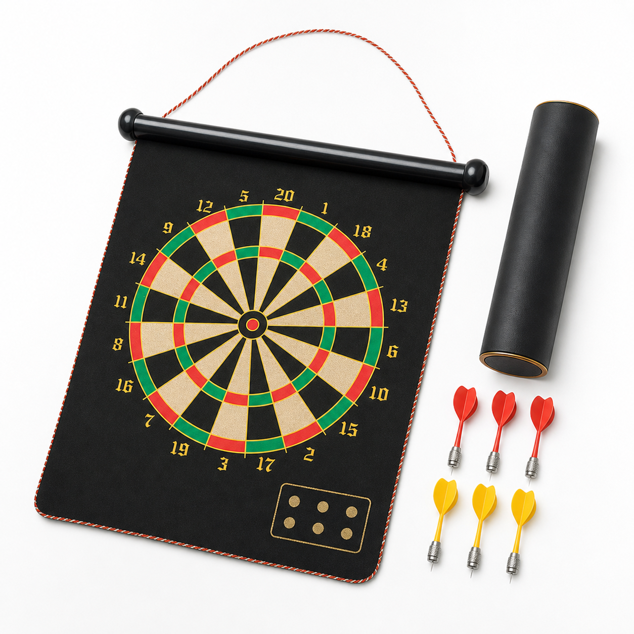 17 Inch Magnetic Dart Board Set -  50 x 42  cm, 3 mm Thick Target with 6 Darts, Compact Indoor Family Game for Home, Parties and Travel