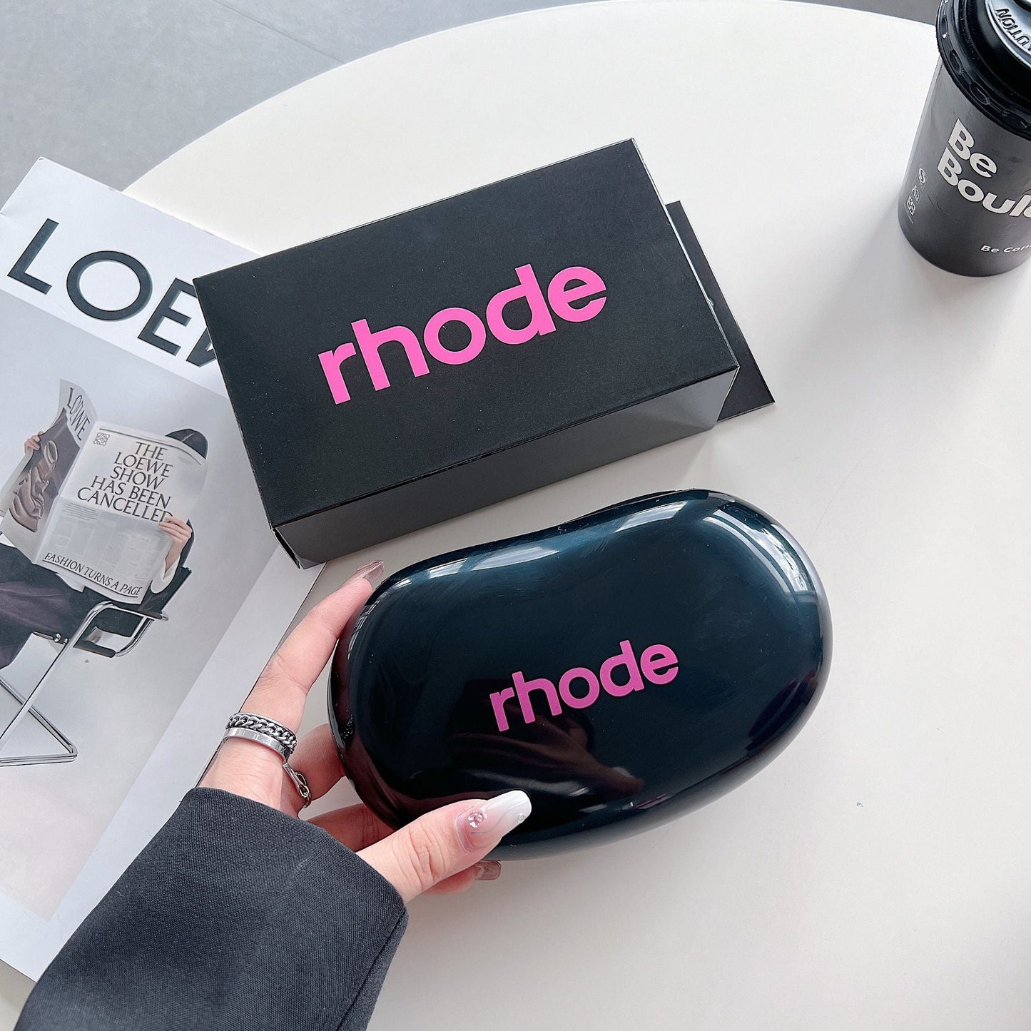 Black Mini Silicone Cosmetic Pouch with Gift Box - 17 x 10 x 4 cm Soft Shell Lipstick & Earphone Storage Case,  Portable Travel Organiser for Women Handbags