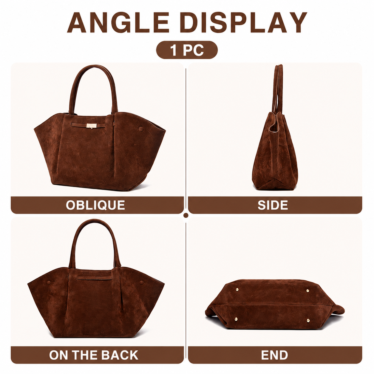 Brown Women's Wings Shape New York Slouchy Tote Bag (61 x 13 x 29CM) - Soft Textured PU, Oversized Dumpling Shoulder Handbag with Magnetic Closure, Organised Pockets and Metal Feet