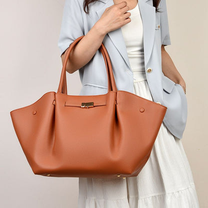 Coffee Women's Wings Shape New York Slouchy Tote Bag (61 x 13 x 29CM) - Soft Textured Suede, Oversized Dumpling Shoulder Handbag with Magnetic Closure, Organised Pockets and Metal Feet