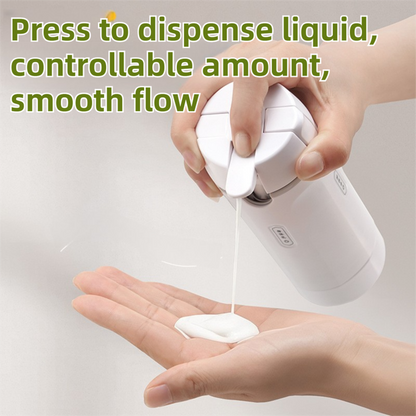 4-in-1 White Compact Travel Cosmetic Dispenser Bottle - 4 x 30ml Refillable Pump Toiletries Containers, Lockable & Leakproof Design, Space-Saving & Free Labels for Shampoo Lotion Cream Perfume