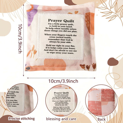 6-Piece Pocket Prayer Quilts with Cross Inside (Style 1) - Mini Cloth and Cotton Cross Keepsakes, Compact Christian Encouragement Gifts for Church, Easter, Weddings and Care Visits