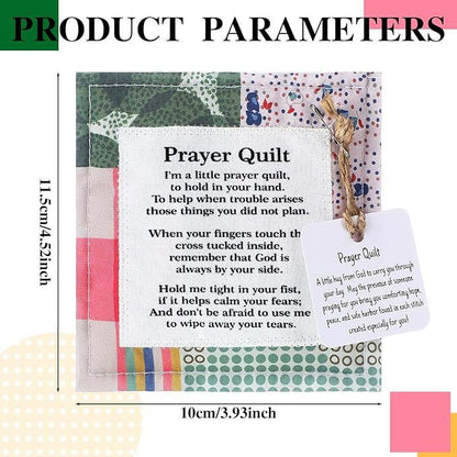 6-Piece Pocket Prayer Quilts with Cross Inside (Style 2) - Mini Cloth and Cotton Cross Keepsakes, Compact Christian Encouragement Gifts for Church, Easter, Weddings and Care Visits