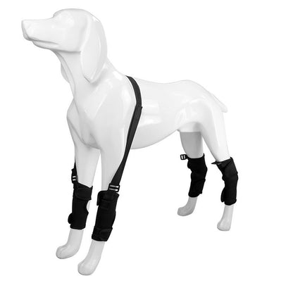S Size Adjustable Dog Knee Brace set - Include front and hind legs Soft Neoprene Leg Support Sleeve with Elastic Straps, Anti-Lick Recovery Aid for Pets