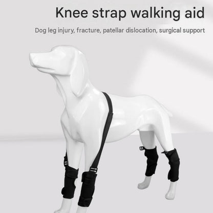 M Size Adjustable Dog Knee Brace set - Include front and hind legs Soft Neoprene Leg Support Sleeve with Elastic Straps, Anti-Lick Recovery Aid for Pets