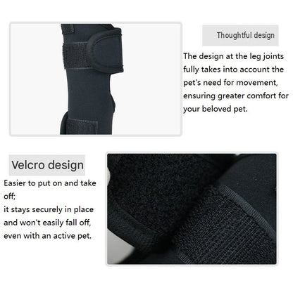 L Size Adjustable Dog Knee Brace set - Include front and hind legs Soft Neoprene Leg Support Sleeve with Elastic Straps, Anti-Lick Recovery Aid for Pets