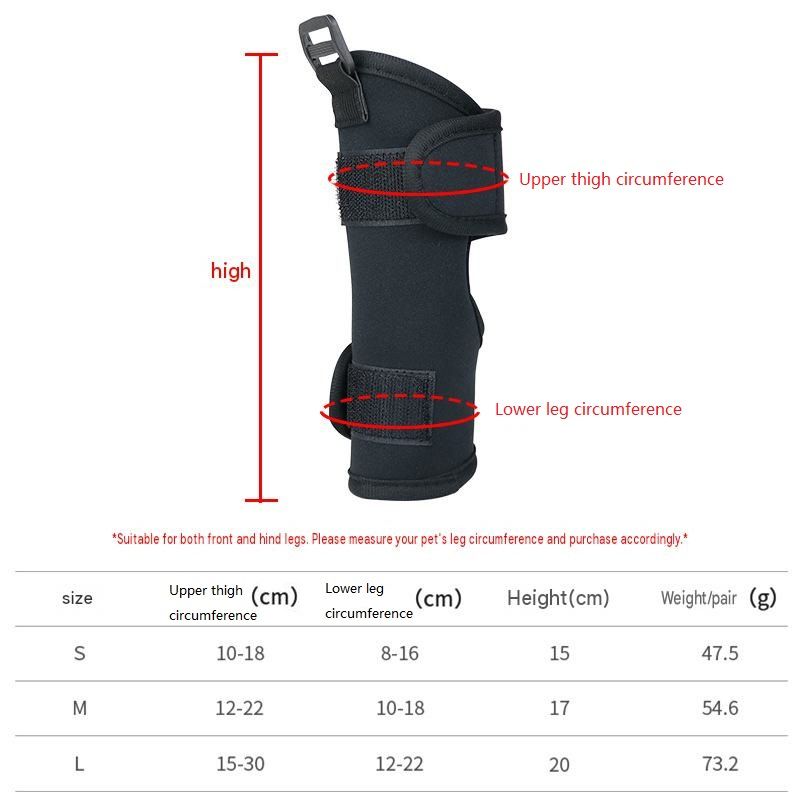 L Size Adjustable Dog Knee Brace set - Include front and hind legs Soft Neoprene Leg Support Sleeve with Elastic Straps, Anti-Lick Recovery Aid for Pets