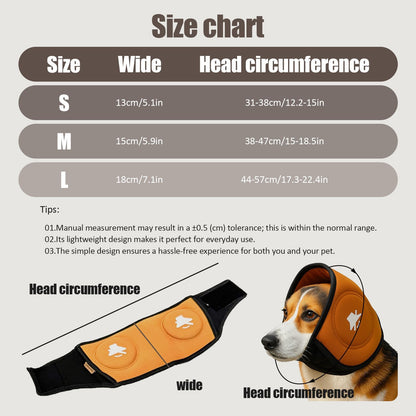 Blue M Size Dog Anxiety Relief Set - Breathable Mesh Calming Vest and Noise Reducing Earmuffs for Dogs, Thunderstorm and Fireworks Stress Support