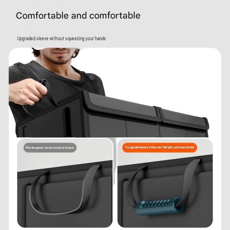 White Car Boot Organiser - Foldable Waterproof Large Capacity Trunk Storage Box, Space Saving Vehicle Cargo Storage for Groceries, Tools and Travel Essentials