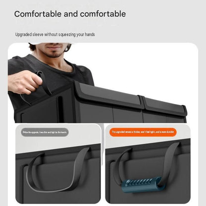 Black Car Boot Organiser - Foldable Waterproof Large Capacity Trunk Storage Box, Space Saving Vehicle Cargo Storage for Groceries, Tools and Travel Essentials