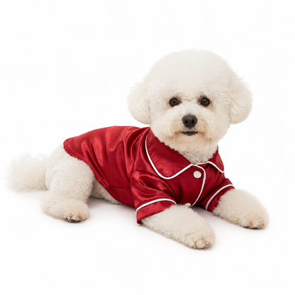 Red Pet Pyjamas XL Size- Lightweight Acrylic Dog and Cat Sleepwear, Compact Indoor Loungewear for Small Pets, Spring and Summer Pet Clothing