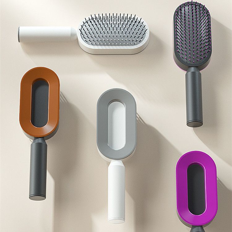 Self Cleaning Hair Brush for Women - One-Key Cleaning, Airbag Scalp Massage, Anti-Static Comb for Home & Travel Use