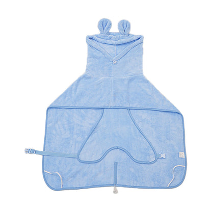 Blue Hooded Dog Bathrobe - Super Absorbent, Adjustable Fit, Cozy Pet Towel (Size : XS)
