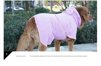 Blue Hooded Dog Bathrobe - Super Absorbent, Adjustable Fit, Cozy Pet Towel (Size : XS)
