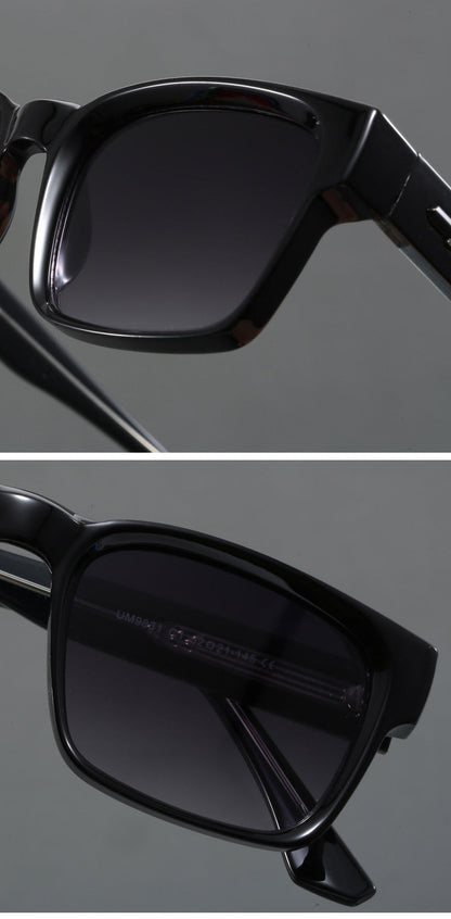 Blue And Brown Trendy Oversized Lightweight Blue Light Blocking Sunglasses for Men - Anti-Fog, Photochromic, and UV Protection