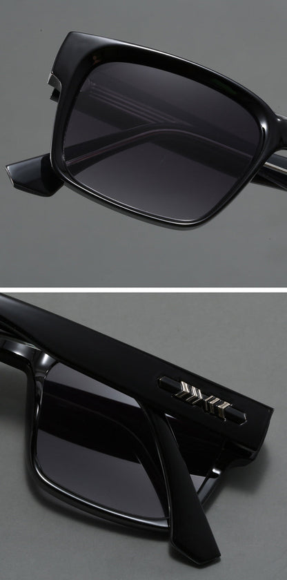 Blue And Brown Trendy Oversized Lightweight Blue Light Blocking Sunglasses for Men - Anti-Fog, Photochromic, and UV Protection